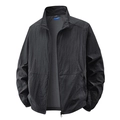 Chaqueta de protección solar de seda de hielo negra para hombre con tejido rugoso - M / Negro