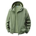 Men's hooded sun protection jacket in army green with breathable ultra-thin fabric - M / Army Green