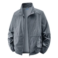 Chaqueta gris de seda de hielo para hombre con protección solar y cuello alto - M / gris oscuro