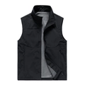Gilet casual da uomo nero per esterni con collo alto e fodera interna a rete - M / Nero
