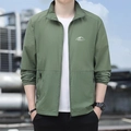 Men's olive green summer sun protection jacket with breathable ice silk fabric - M / Army Green