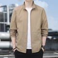 Herren Sonnenschutzjacke in Khaki aus Eisseide mit Stehkragen und Reißverschluss - M / Khaki