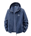 Veste de protection solaire bleu foncé pour hommes en soie glacée avec capuche outdoor - M / Bleu foncé