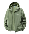Veste de protection solaire homme vert olive avec poches zippées et motif montagne - M / Vert Armée