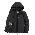Men's black hooded outdoor windbreaker with breathable mesh lining and chest pocket - M / Black