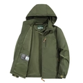 Army green hooded windbreaker jacket with breathable mesh lining and interior pockets - M / Army Green
