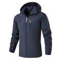 Chaqueta de hombre azul oscuro para exterior con capucha y bolsillos con cremallera sellada - M / Azul oscuro