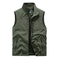 Gilet funzionale da uomo verde oliva con tasche con cerniera e fodera in rete traspirante - S / Verde Militare