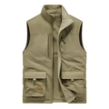 Herren Outdoor Weste in Khaki mit Fleecefutter und praktischen Multi-Taschen - M / Khaki