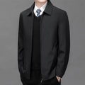 Chaqueta casual de negocios clásica para hombre en color negro con cuello de solapa - M / Negro