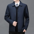 Chaqueta casual de negocios para hombre en azul marino con cuello de solapa y botones - Azul Real / M
