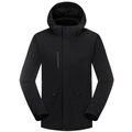 Herren Outdoor Windjacke in Schwarz wasserdicht mit Kapuze und praktischen Taschen - XS / Schwarz