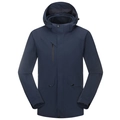 Wasserdichte marineblaue 3-in-1 Outdoorjacke mit Kapuze und mehreren Funktionstaschen - XS / Marineblau