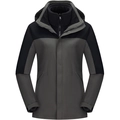 Waterdichte 3-in-1 outdoorjas in zwart-grijs met uitneembare fleece voering - XS / Spacegrijs