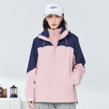 Dames 3-in-1 outdoorjas met roze en blauwe panelen en warme fleece binnenvoering - XS / Kersenbloesem Roze