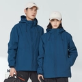 Waterdicht 3-in-1 outdoor jack in donkerblauw met verstelbare capuchon design - XS / Denim Blauw
