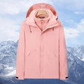 Pink 3-in-1 waterproof hooded outdoor jacket with detachable fleece lining for women - XS / Pink