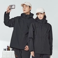 Veste outdoor 3-en-1 imperméable avec capuche en noir pour hommes et femmes - XS / Haut Et Bas / Noir