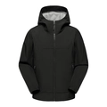 Men's black hooded softshell jacket with full zipper and windproof outdoor fabric - M / Black