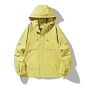 Chaqueta cortavientos amarillo brillante para hombre con capucha y bolsillos - S / Verde Fluorescente