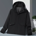 Giacca outdoor nera da uomo con tessuto antivento e fodera calda a nido d'ape - M / Nero Donna