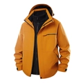 Gembergele 3-in-1 outdoorjas met zwarte fleecevoering en een waterdichte capuchon - Heren/lake Orange / M