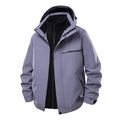 Outdoor 3-in-1 jacket in greyish purple with inner black fleece for men and women - S / Top And Bottom / Men's / Night Purple