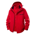 Three-in-one waterproof outdoor red hooded jacket with inner fleece for men and women - S / Tops / Men's / Red