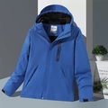 Chaqueta térmica azul con capucha para hombre en tejido impermeable y bolsillo en el pecho - S / Azul Real
