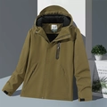 Chaqueta térmica verde oliva con cremalleras impermeables y forro polar para invierno - S / Verde Militar Claro