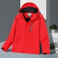 Winterfeste beheizbare Skijacke in Rot mit verstellbarer Kapuze und praktischen Taschen - S / Rot