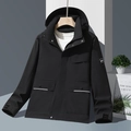 Zwart outdoor herenjack met capuchon, tactische zakken en hoogwaardige winddichte stof - XXS / Heren / Zwart