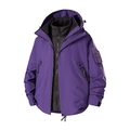 Chaqueta impermeable 3 en 1 color púrpura oscuro con forro negro y logotipo de montaña - XS / Púrpura profundo