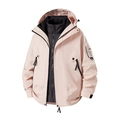3-in-1 outdoor jacket in light pink with black detachable inner down liner - XS / Pink