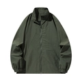 Men's lightweight windbreaker jacket in olive green nylon fabric with elastic cuffs - M / Army Green