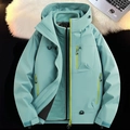 Outdoor light blue 3-in-1 waterproof jacket with fleece liner and neon zippers - S / Arashi Gray