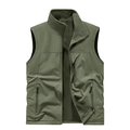 Herren Arbeitsweste mit Fleecefutter in Armeegrün und praktischen Mehrfachtaschen - M / Armeegrün