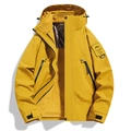 Chaqueta amarilla de exterior para hombre con forro polar y capucha desmontable - S / Amarillo Cítrico