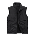 Schwarze Outdoor-Arbeitsweste für Herren mit Fleecefutter und drei Reißverschlusstaschen - M / Schwarz