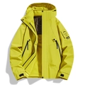 Three-in-one waterproof outdoor jacket in ginger yellow with cozy fleece lining - S / Fluorescent Green