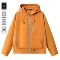 Chaqueta cortavientos impermeable naranja y azul con bolsillos para senderismo - S / Naranja Arena (Chaqueta Individual)