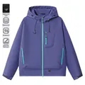 Chaqueta de exterior morada impermeable con detalles en verde neón y multibolsillos - S / Púrpura Místico (Chaqueta Individual)