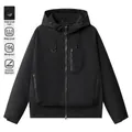 Waterproof black outdoor jacket with multi-pockets and drawstring hood for hiking - S / Black (Single Jacket)