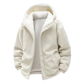 Winterjacke aus cremefarbenem Cord mit Lammwollfutter und M-Stickerei für Damen - S / Khaki