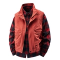 Men's orange outdoor fishing utility vest with multi-pockets and waterproof fabric - M / Brick Red