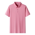 Polo classique rose vif à manches courtes avec col collé sans couture et trois boutons - M / Hauts / Rouge Bégonia