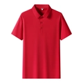 Polo rouge classique à manches courtes avec col à revers et trois boutons - M / Hauts / Rouge