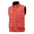 Brick red outdoor utility vest with stand collar and zipper pockets for men - M / Brick Red