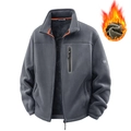 Giacca in pile grigio scuro da uomo con fodera antivento e design con zip integrale outdoor - M / grigio scuro