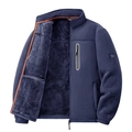 Marineblaue Fleecejacke für Herren mit dickem Futter und hohem Stehkragen - M / Dunkelblau